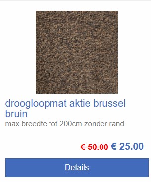 Kokosmat, droogloopmat schoonloopmat, deurmat op maat.